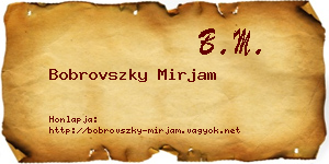 Bobrovszky Mirjam névjegykártya